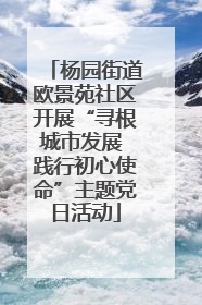 杨园街道欧景苑社区开展“寻根城市发展 践行初心使命”主题党日活动